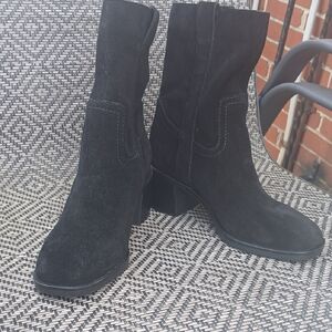 Steve Madden Black Suede Heeled Boots